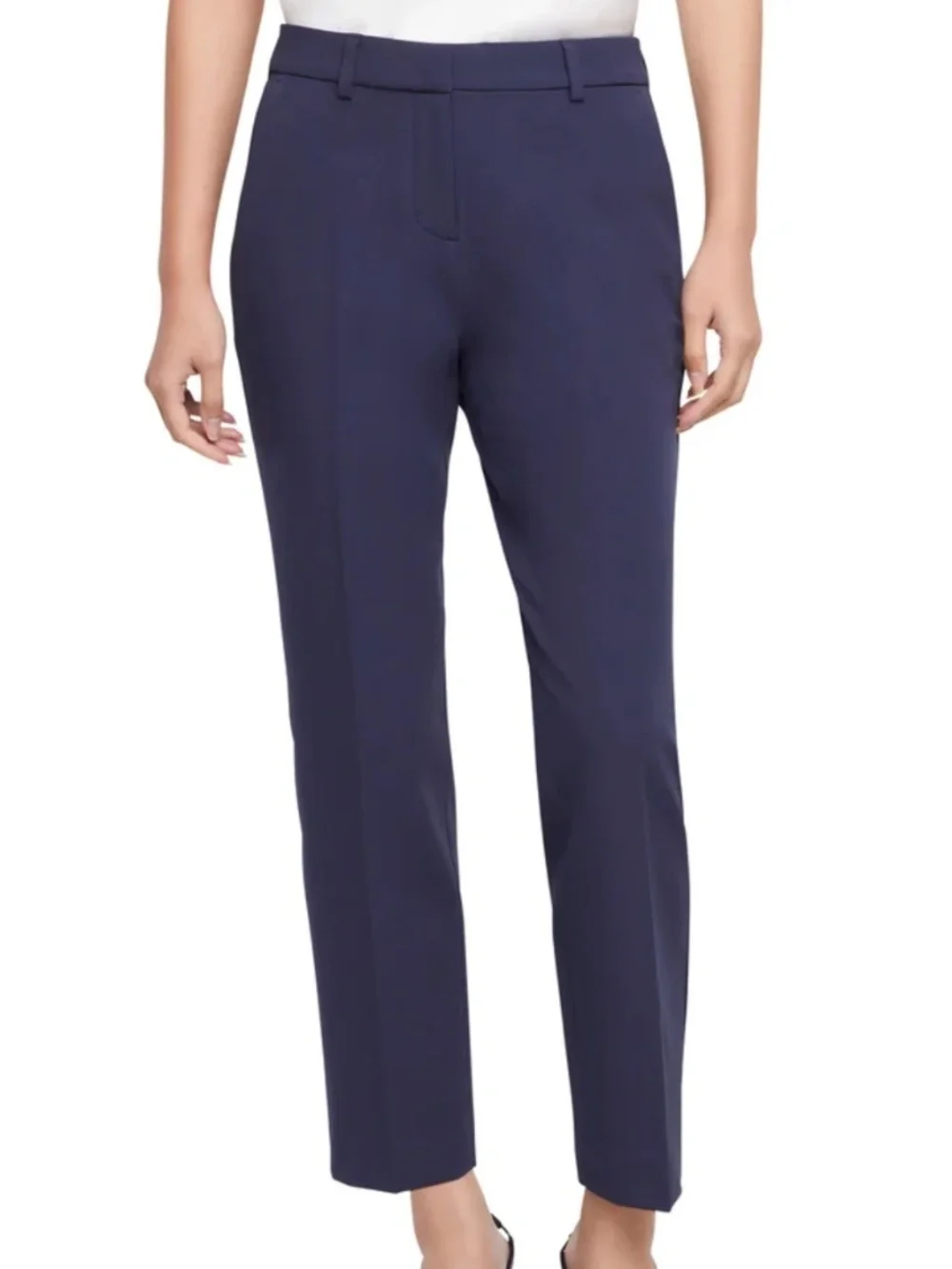 Express Womens Navy High Rise Tailored Ankle Pants 10